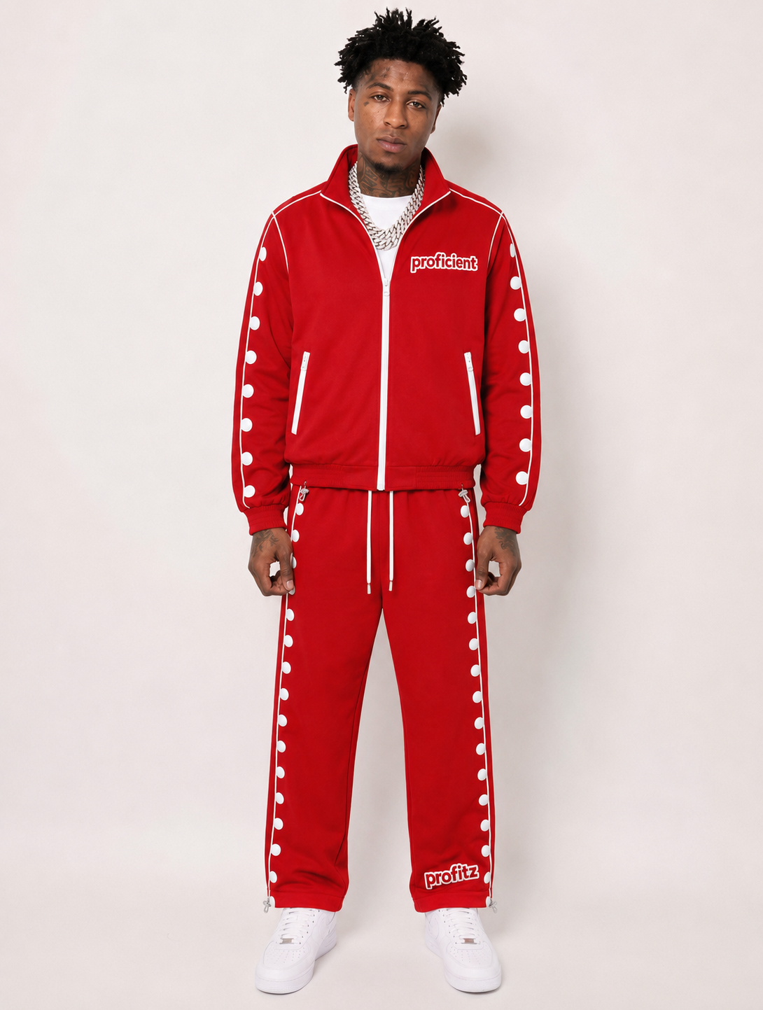 Red Profitz Windbreaker Track Set