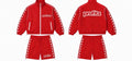 Red Profitz Windbreaker Short Set