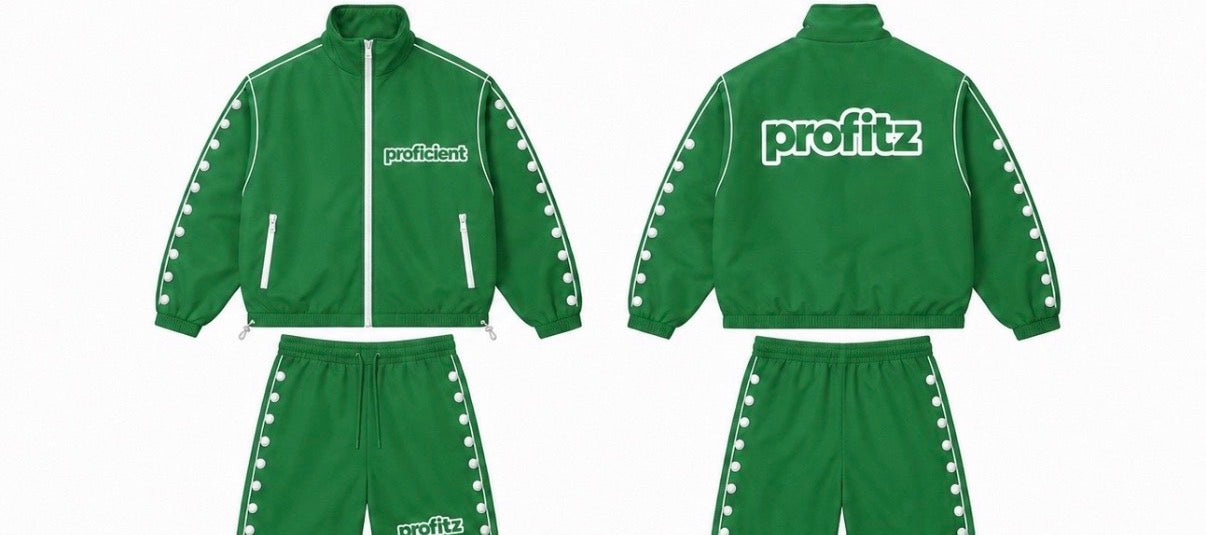 Green Profitz Windbreaker Short Set