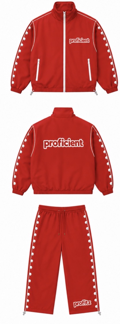Red Profitz Windbreaker Track Set
